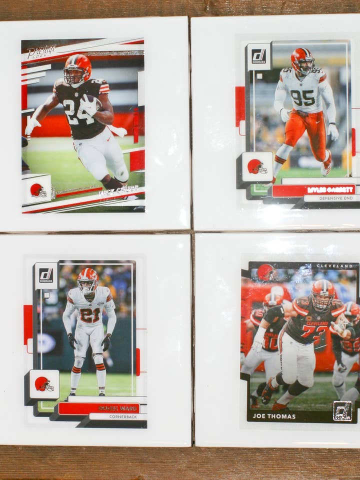 Cleveland Browns Coasters - Ceramic Tile Made from Cards for wholesale by Jake and Dean Uncommon Coasters