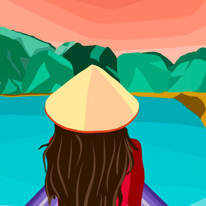 Vietnam wall art |Travel illustration| greeting cards| wall for wholesale by Xenhome