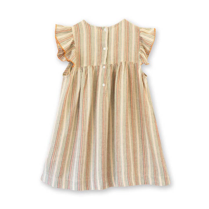Beet World - Wholesale Dress - Kids - Girls’ Flutter Sleeve Hannah Dress | Mint Green Stripe5