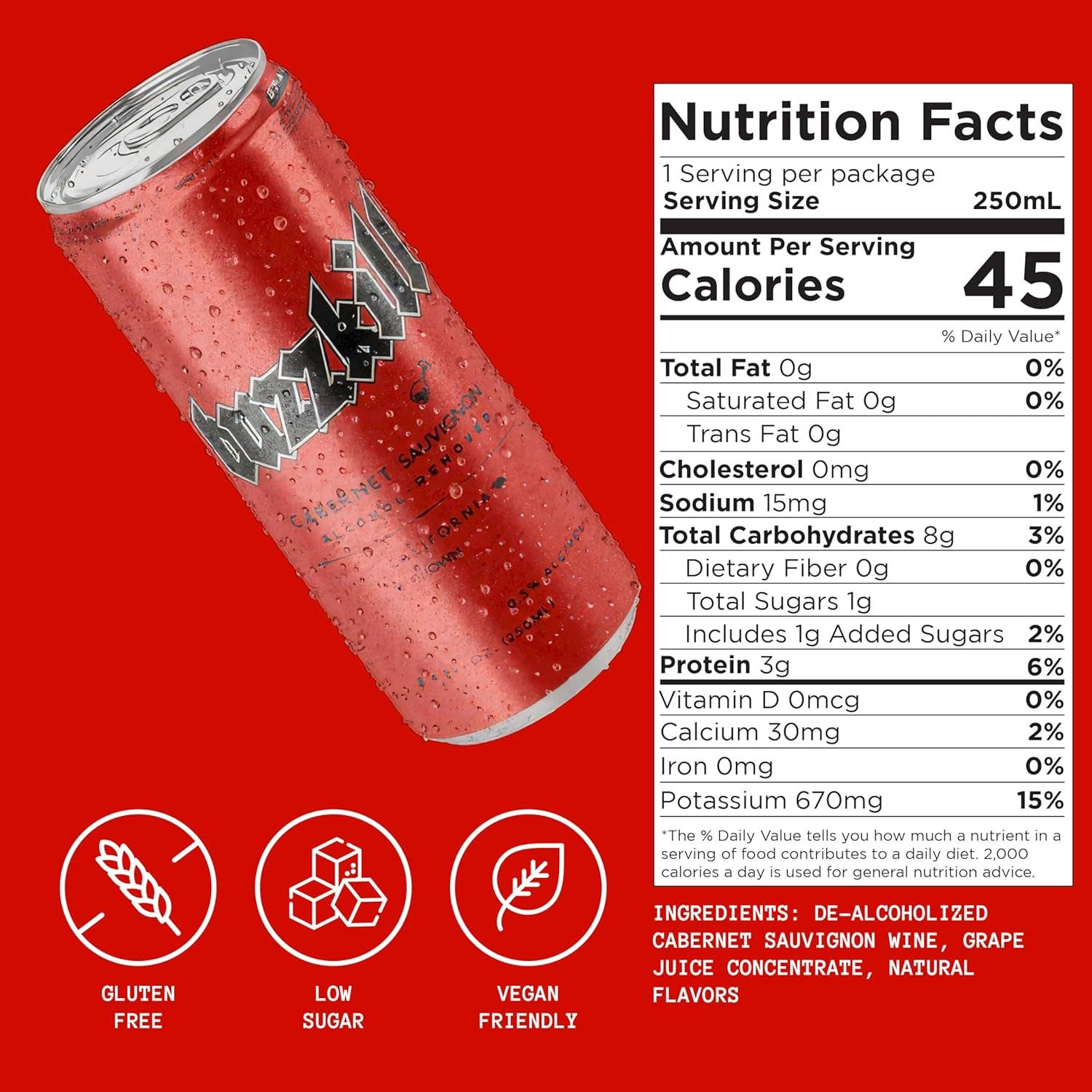 Buzzkill Wines - Wholesale Non-Alcoholic Spirits/Wine/Beer - Buzzkill Non-Alcoholic Cabernet Wine | Low Sugar, Low Calorie, No Hangover - 24-Pack Cans2