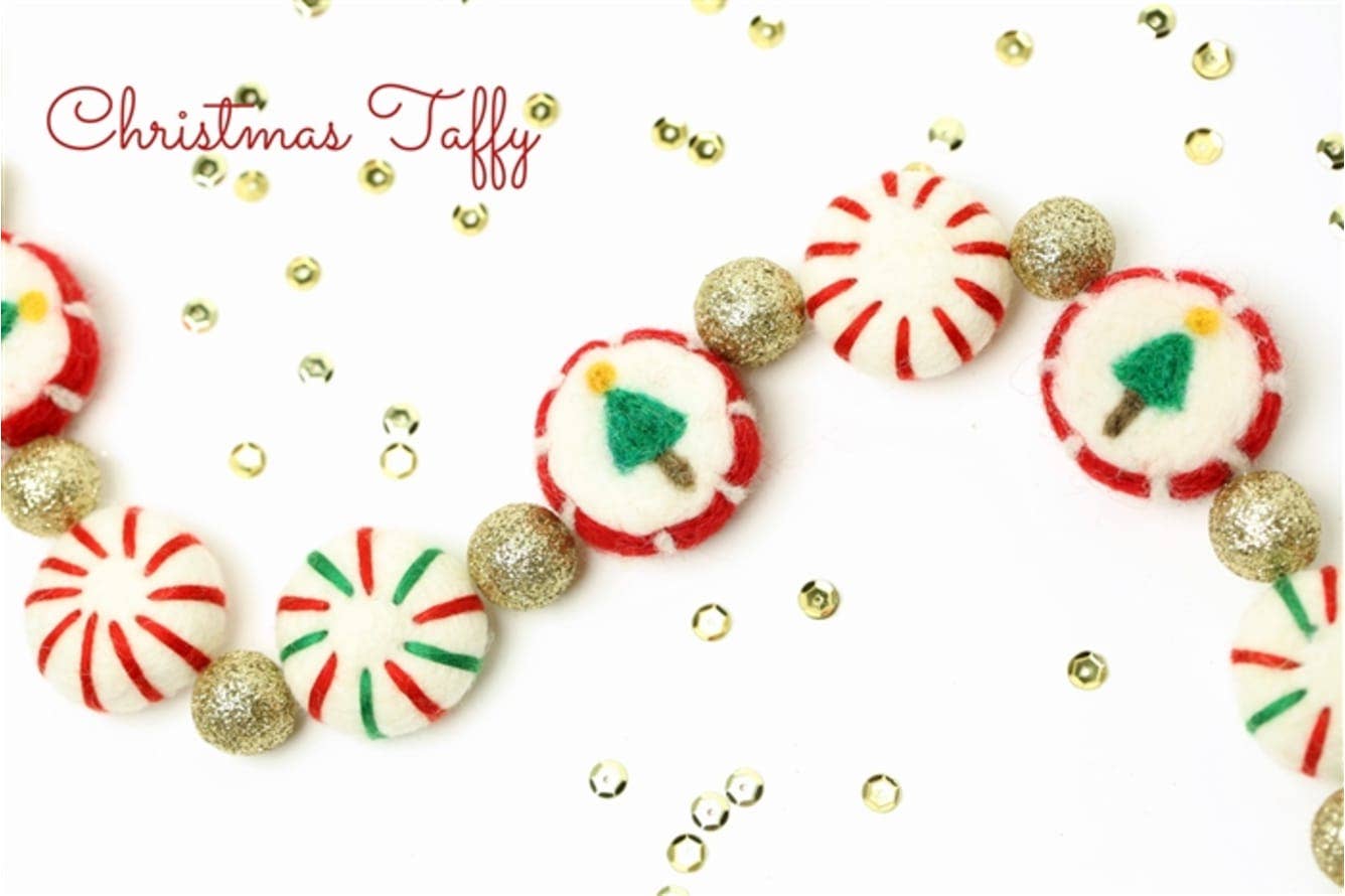 The Felt Pod – wholesale Christmas decoration – Felt Christmas Taffy 5 Pieces1