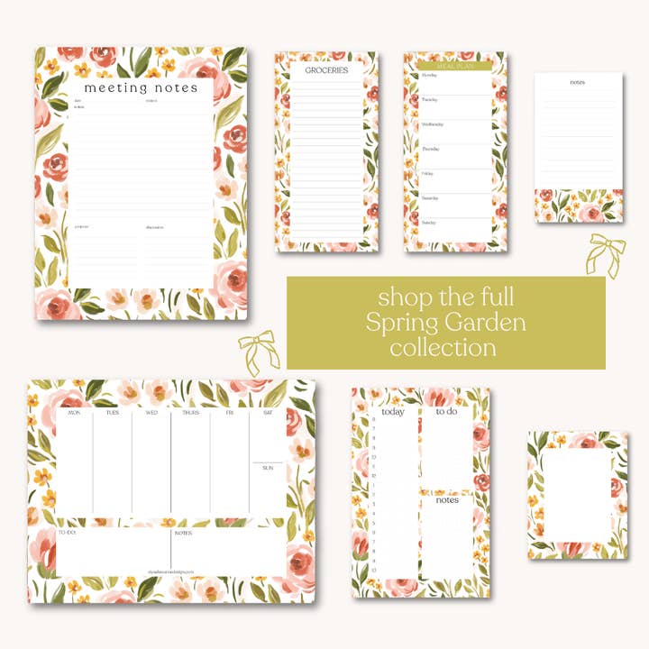 Elyse Breanne Design - Wholesale Planner - Spring Garden Weekly Planner Notepad1