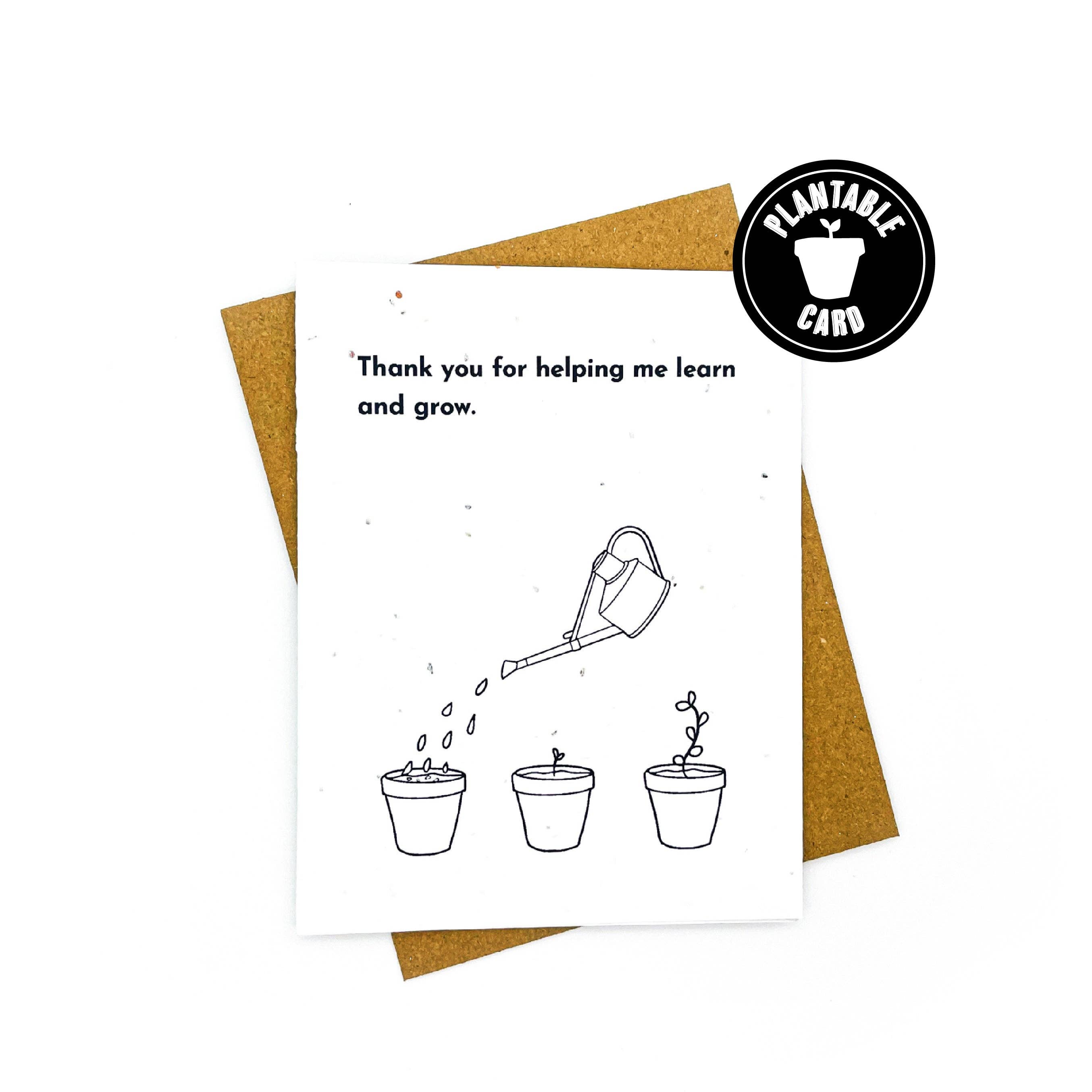 Cato & Company - Vente Cartes de remerciements - Carte de remerciement pour m'avoir aidé à apprendre et à grandir