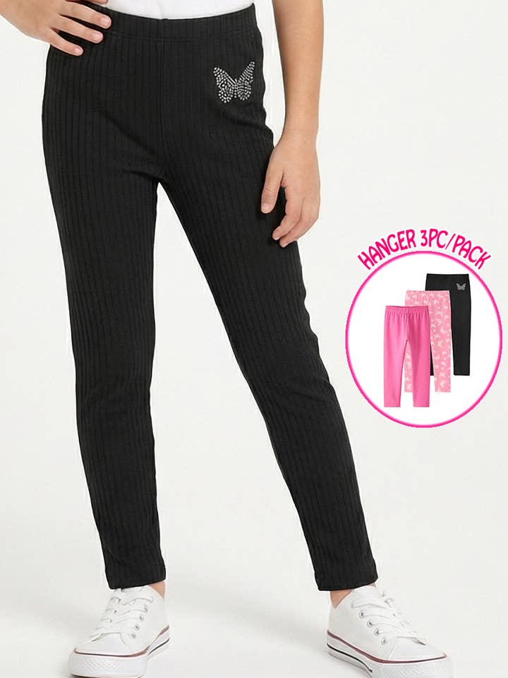 GLP-Y26-89528B Ensemble de leggings pour fille (avec cintre, 3 pièces/paquet) pour la vente par Cutie Patootie Clothing