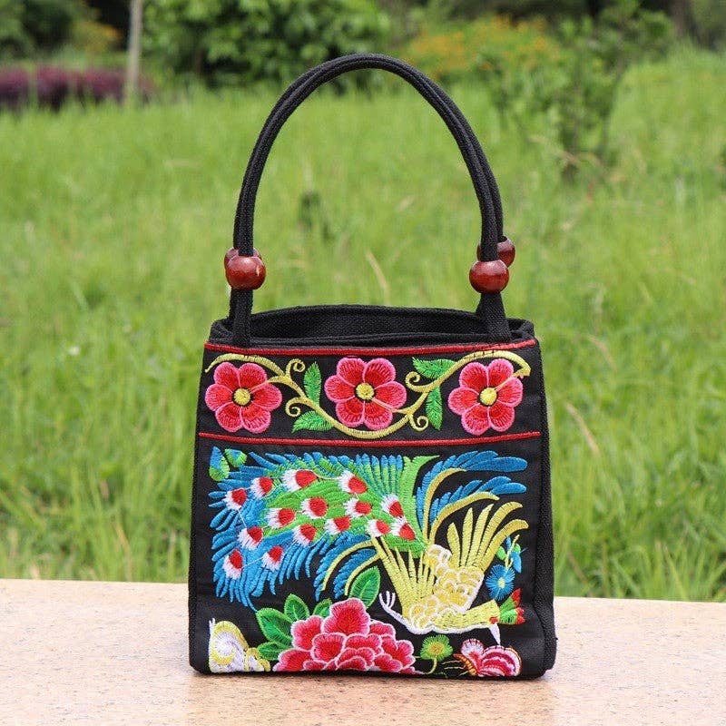 Plush Looks – wholesale Väska med handtag – Dam – Etnisk Broderad Handväska Lättvikts All-Season Klassisk3