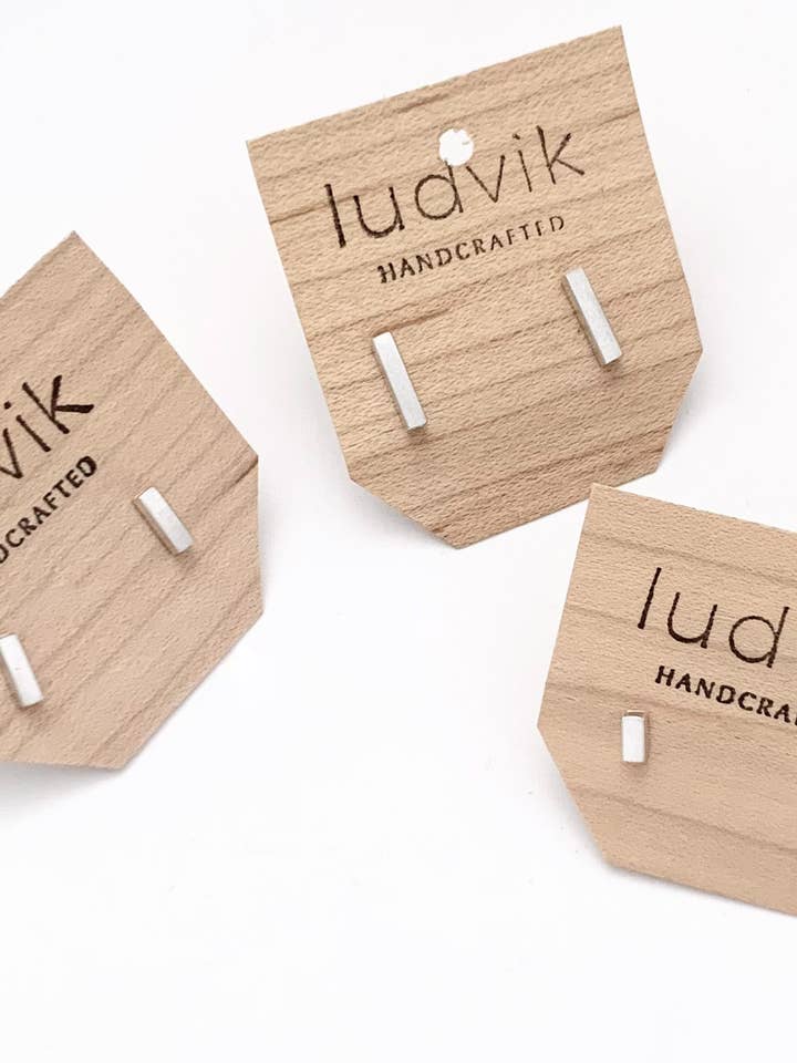 Silver Rectangle Tube Studs for wholesale by Ludvik HandCrafted