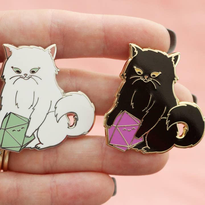 Persian D20 Dice Buddy Enamel Pin for wholesale by Dbl Feature