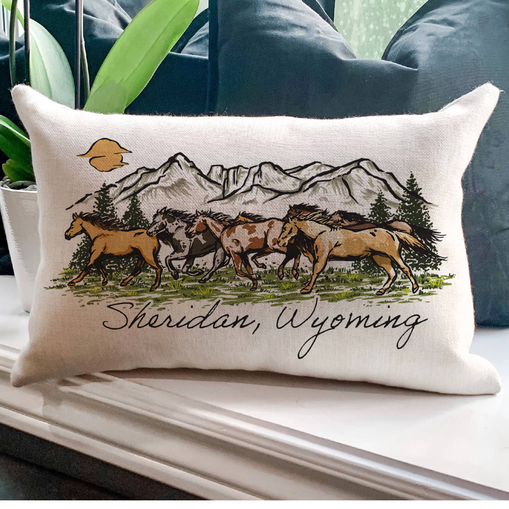 This Joyful Home - Wholesale Throw/Decorative Pillow - Wild Horses Wyoming Throw Pillow1