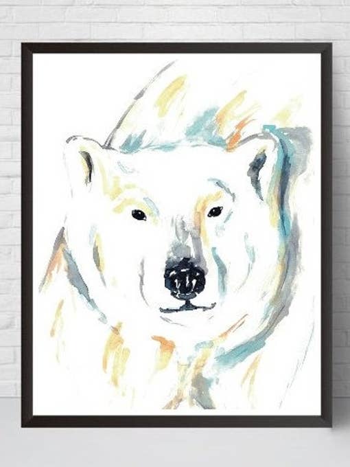 Polar Bear Watercolor Painting Print for wholesale by Goodfairyart