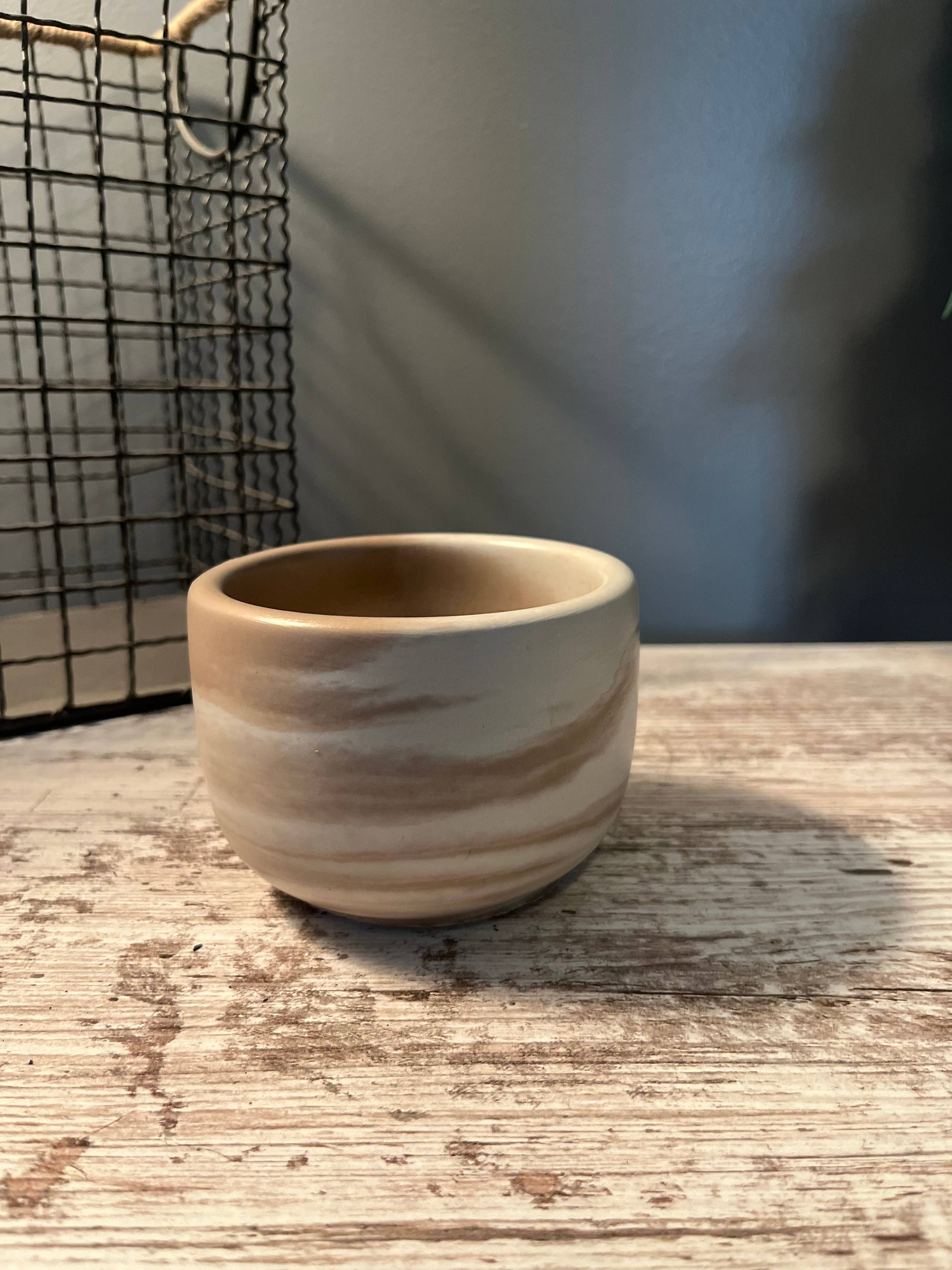 Bumblebee Candle Co. - Wholesale Candle Holder - Brown Marbled Concrete Candle Vessel - 8 oz 1