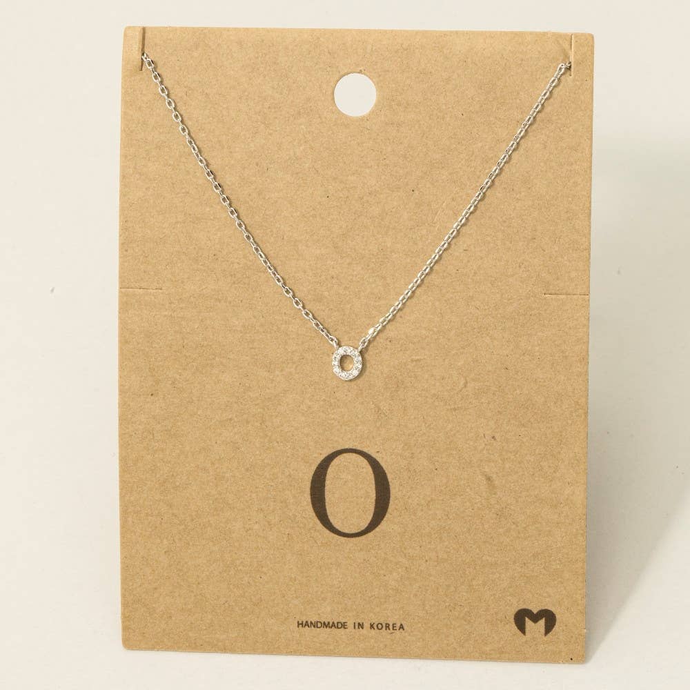 Fame Accessories - Vendita all'ingrosso Collana con ciondolo/pendaglio - Mini collana iniziale con strass35