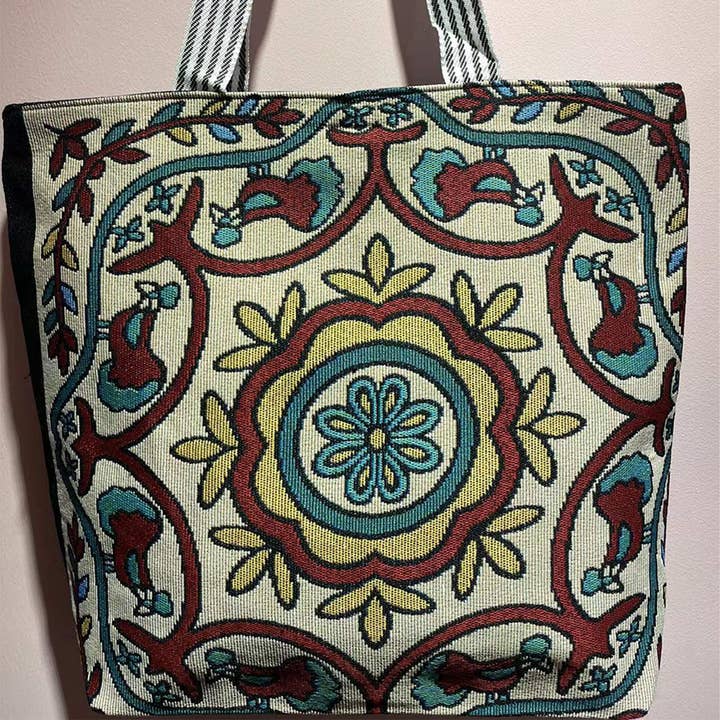 ACCITY - Wholesale Tote Bag - Women's - RETRO EMBROIDERED CANVAS SHOULDER BAG TOTE BAG_CWAB16727