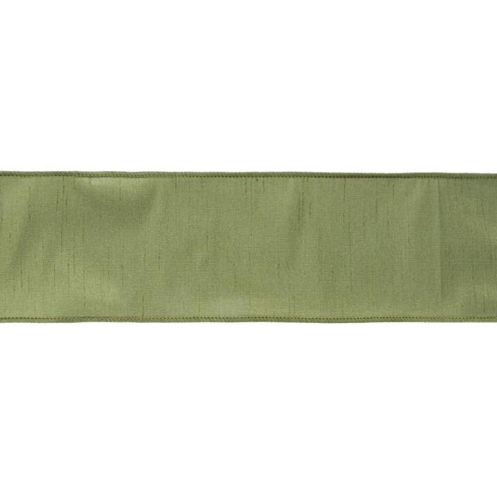 LA Ribbons Wholesale - Wholesale Ribbon - Gift Wrapping - 4" Wired Dupioni Ribbon | Moss | 10 Yard Roll4