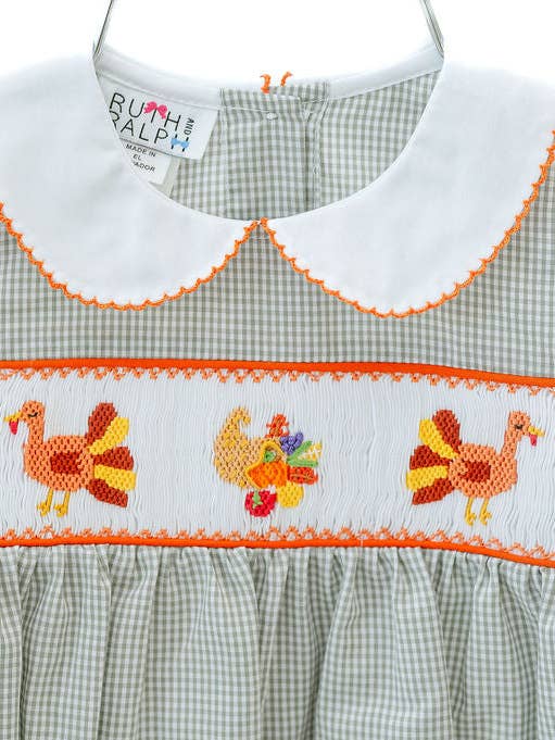 Ruth and Ralph - Wholesale Bodysuit (Non-Footed) - Baby - Thanksgiving Smocked Eleanor Bubble2