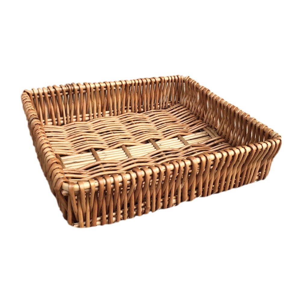 Red Hamper – wholesale Decorative tray – Shallow Wicker Tray2