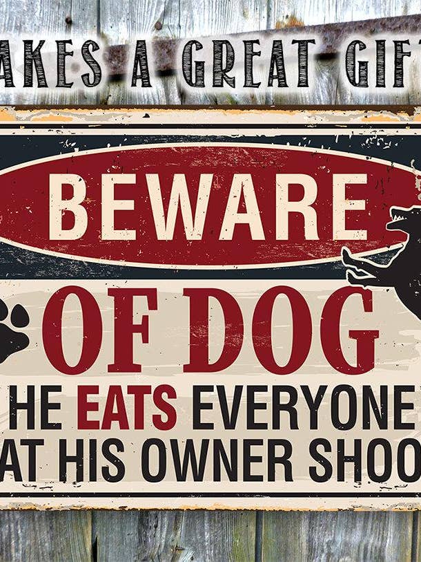 Beware of Dog - Metal Sign for wholesale by Lone Star Art Metal Signs