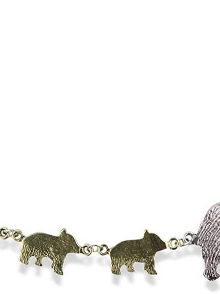 EPJ mor bjørn med 3 Cubs sølv halskæde for engroshandel hos Dave The Bunny