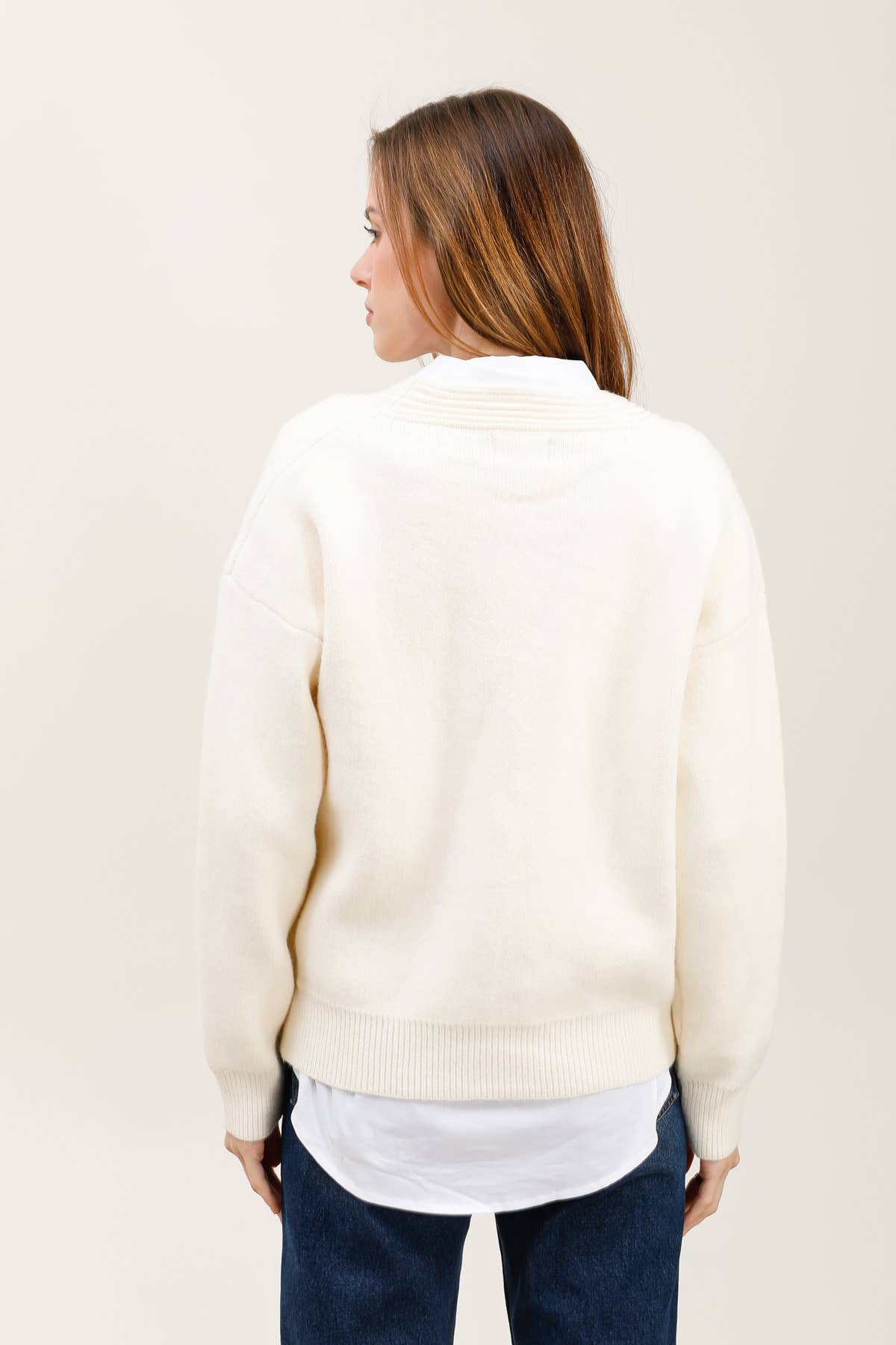 MOOYA - Wholesale Cardigan - Women's - Plain knit cardigan with heart details and buttons - JS0066