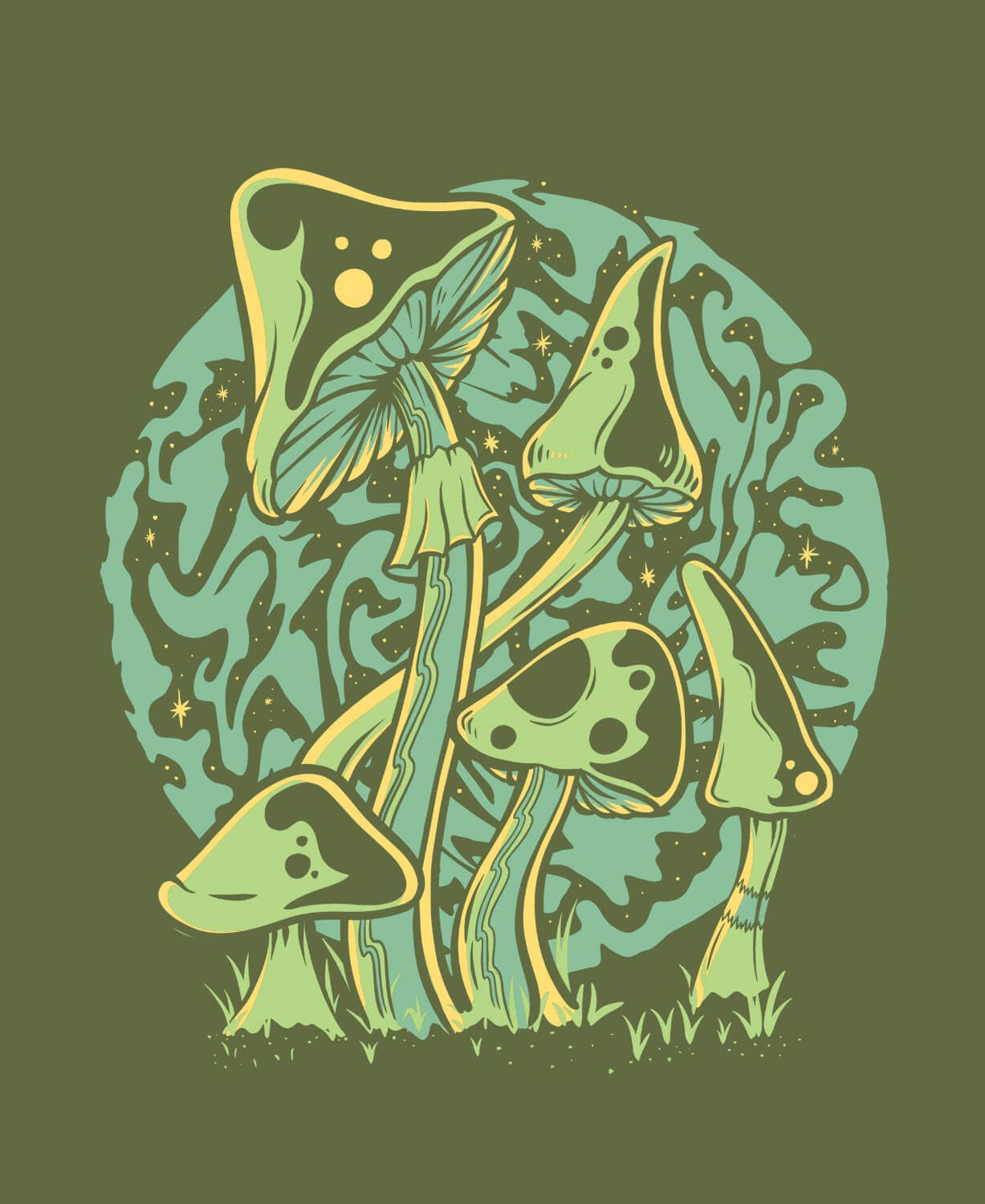 Soul Flower - Wholesale Screen Printed T-Shirt - Unisex - Closeout! Psychedelic Mushrooms Organic T-Shirt - Unisex6