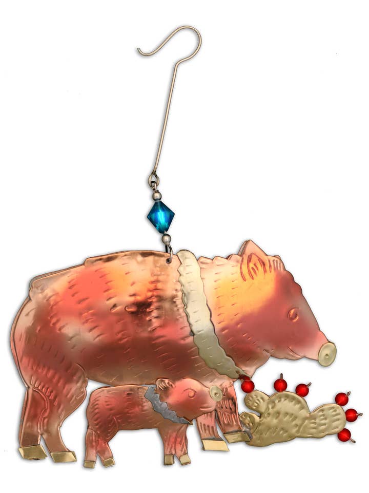 Momma & Baby Javelina Ornament voor wholesale door Pilgrim Imports