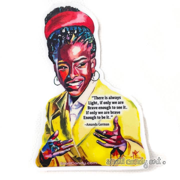 Sticker - Notable Woman Collection "Amanda Gorman" for wholesale by Snail Candy Arts