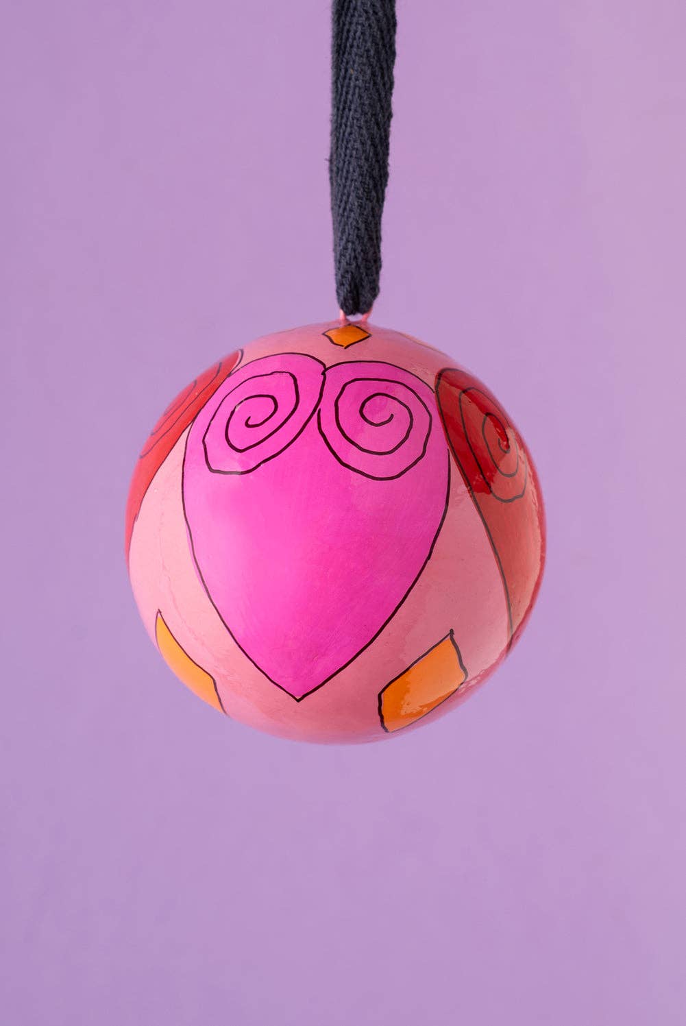 Ian Snow Ltd – wholesale Ornament – Pink & Yellow Hearts Bauble1