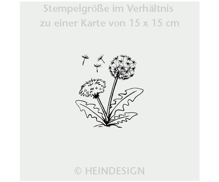 Heindesign – wholesale Rubber/decorative stamp – Stamp: dandelion and dandelion positive and negative1