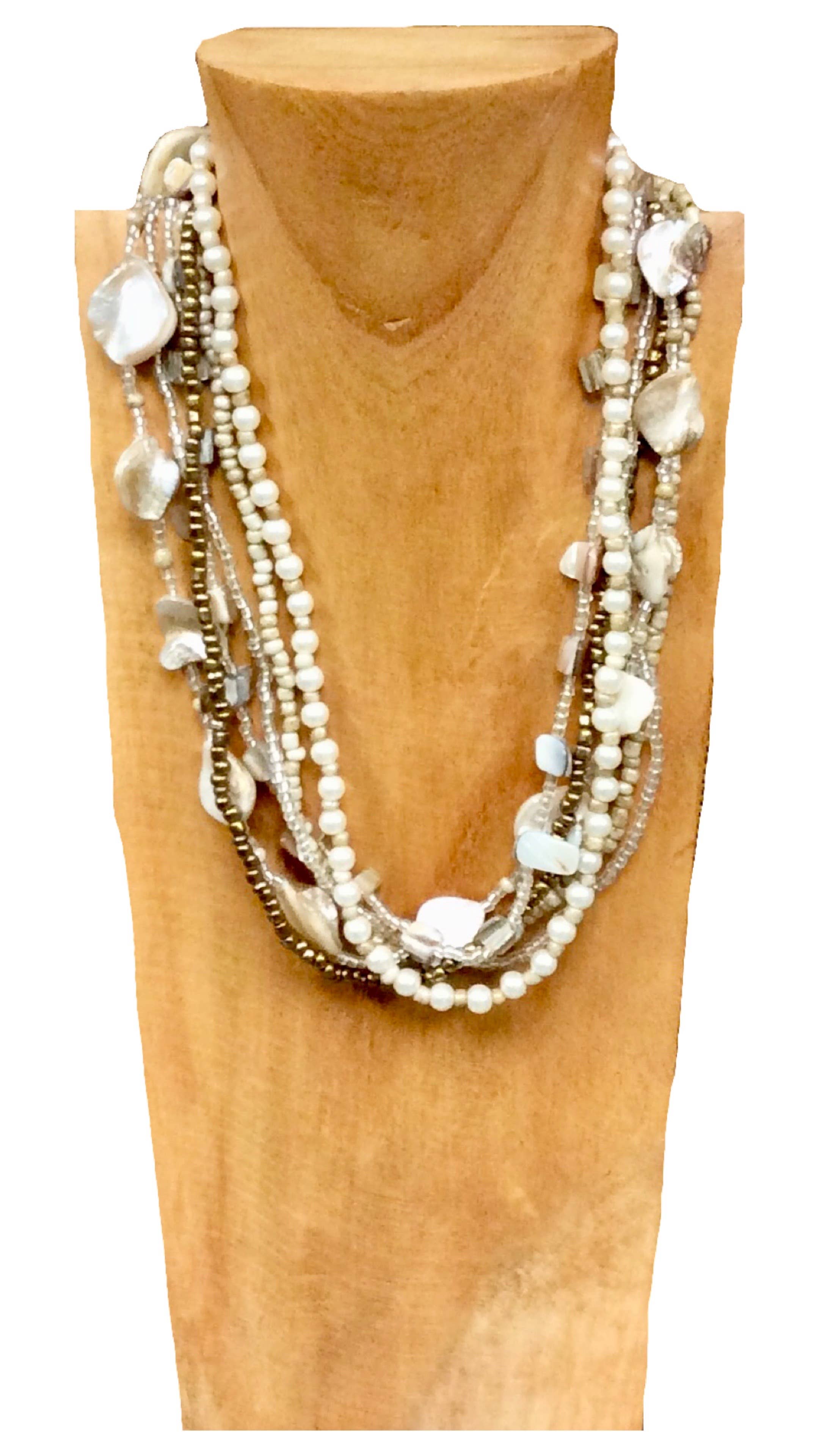 Bamboo Source Tropical Decor – wholesale Beaded bracelet – Shell & Pearl Bead Bracelet - Black3