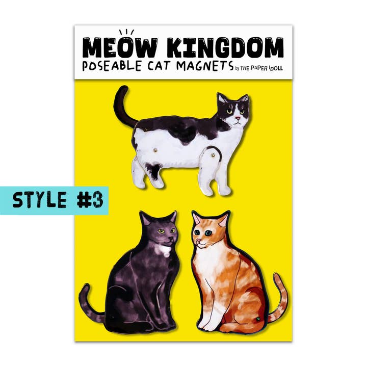 THE PAPER IDOLL – wholesale Magnet – Set of 3 Articulated Cats Fridge Magnets Cat Kitchen decor7