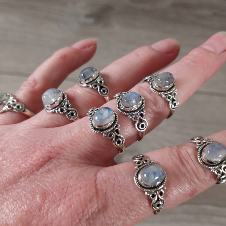 Keystone Crystals - Wholesale Cocktail/statement ring - Gemstone Sterling Silver Ring Old School Boho Style6