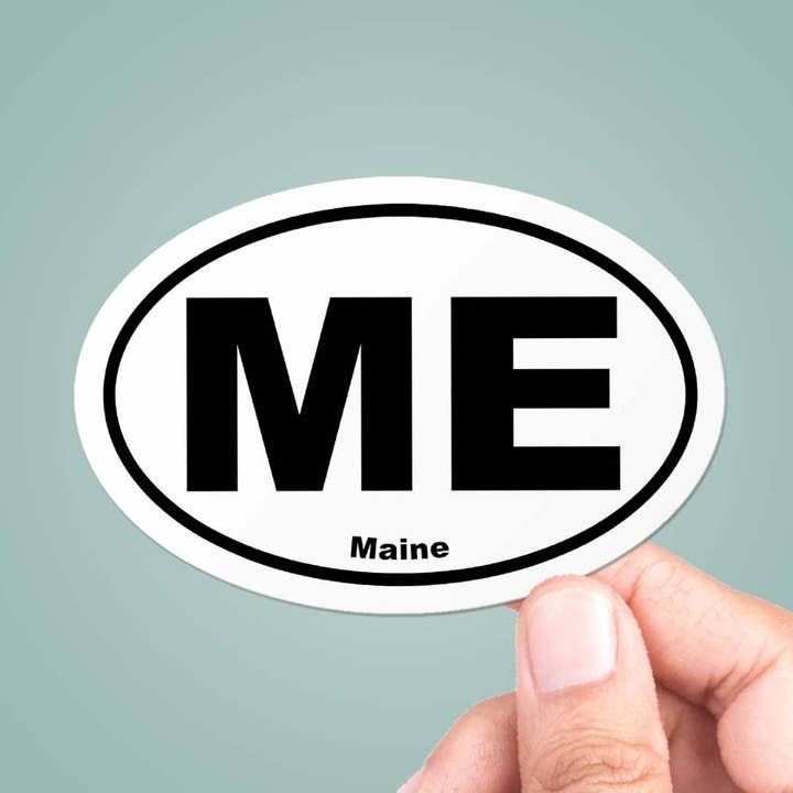 Maine ME State vinylsticker met ovale sticker voor wholesale door CJ's Sticker Shop