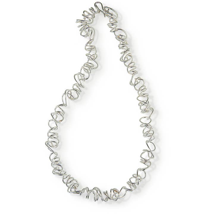 Collier en fil rond enroulé à petits maillons pour la vente par Rina Young Jewelry