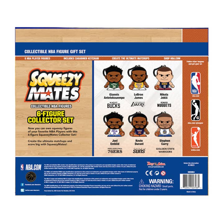 Party Animal, Inc. - Wholesale Figurine Toy - Kids - NBA SqueezyMates 6-Figure Set 20253