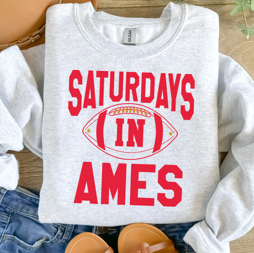 Under The Lights Designs - Wholesale Graphic Sweatshirt - Women's - Saturdays In Ames Crewneck Sweatshirt0