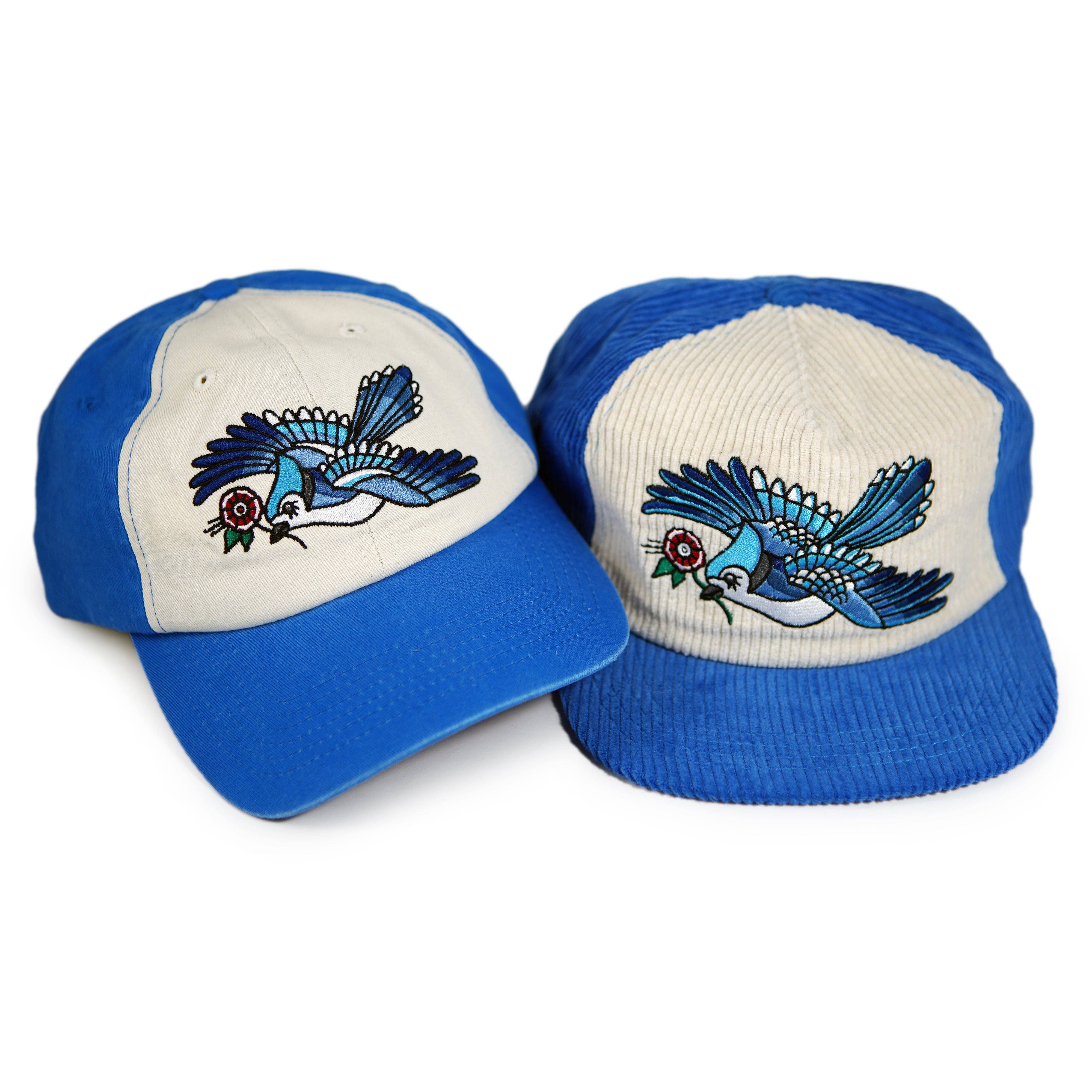 Stuntin Goods - Wholesale Flat Brim Cap - Unisex - Blue Jay Two-Tone Corduroy Hat15