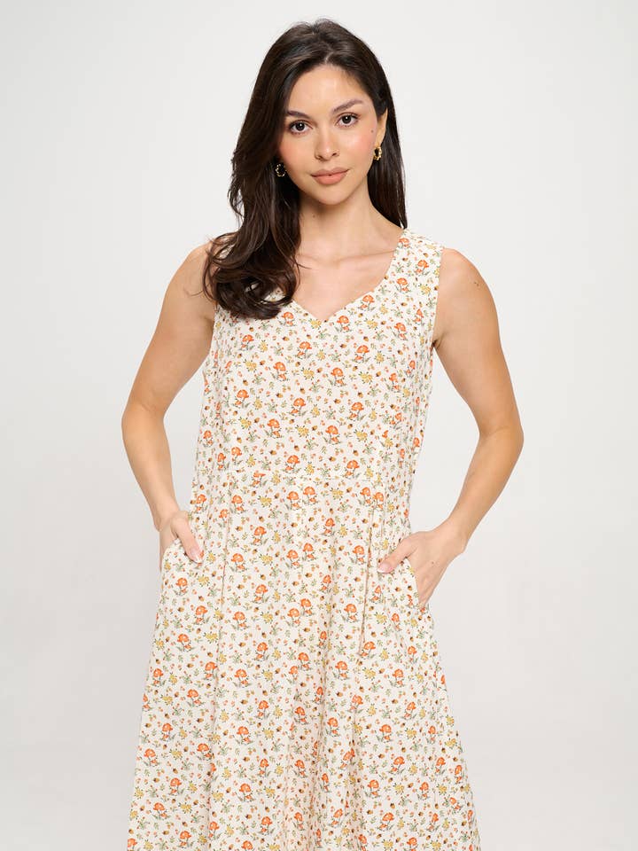 ABITO FLOREALE PRATO DI FUNGHI per la vendita all'ingrosso da parte di SM WARDROBE