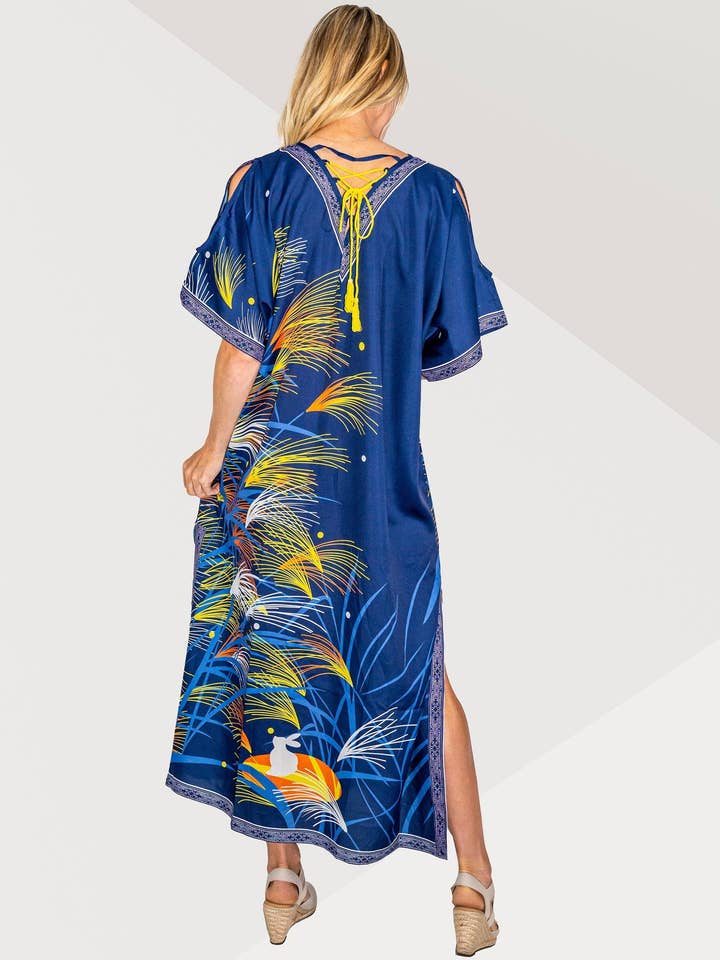 Vacanza Blu Abito lungo caftano estivo da donna blu per vacanza S-3XL in vendita all'ingrosso su Faire