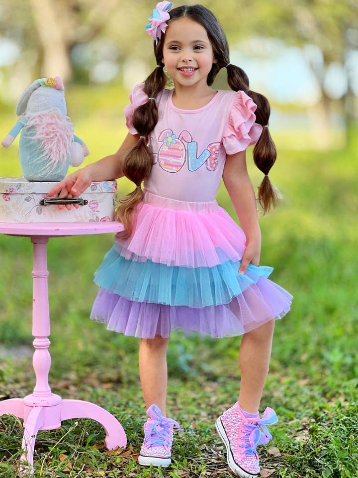 Pink Egg-stra Adorable Pastel Tutu Skirt Set for wholesale on Faire3