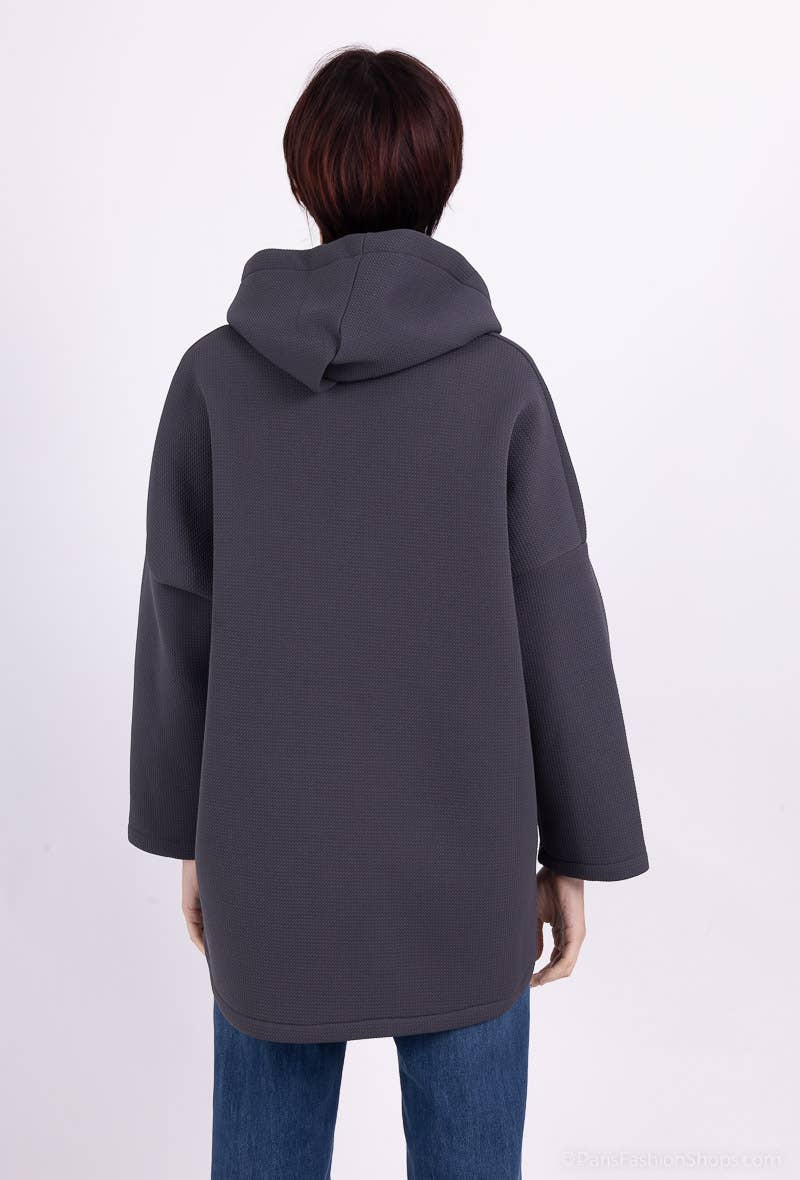 L'Emotion - Wholesale Hoodie - Women's - Neoprene Embossed Material Zip-Up Hoodie20