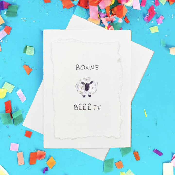 Irony Art - Vente Cartes bébé - Bonne Bêête (FR) Carte Peinte À La Main (carte peinte à la main)0