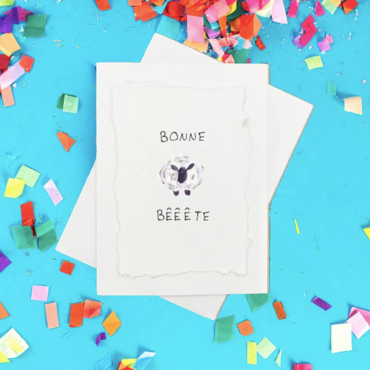 Irony Art - Venta al por mayor Tarjetas de bebé - Bonne Bêête (FR) Carta Peinte À La Main (tarjeta pintada a mano)
