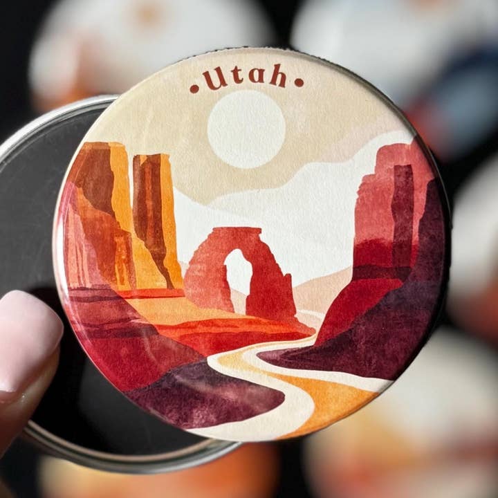 Utah State Magnet | Boho-stil | Terrakotta & Teal för wholesale av Tieu Magnetic