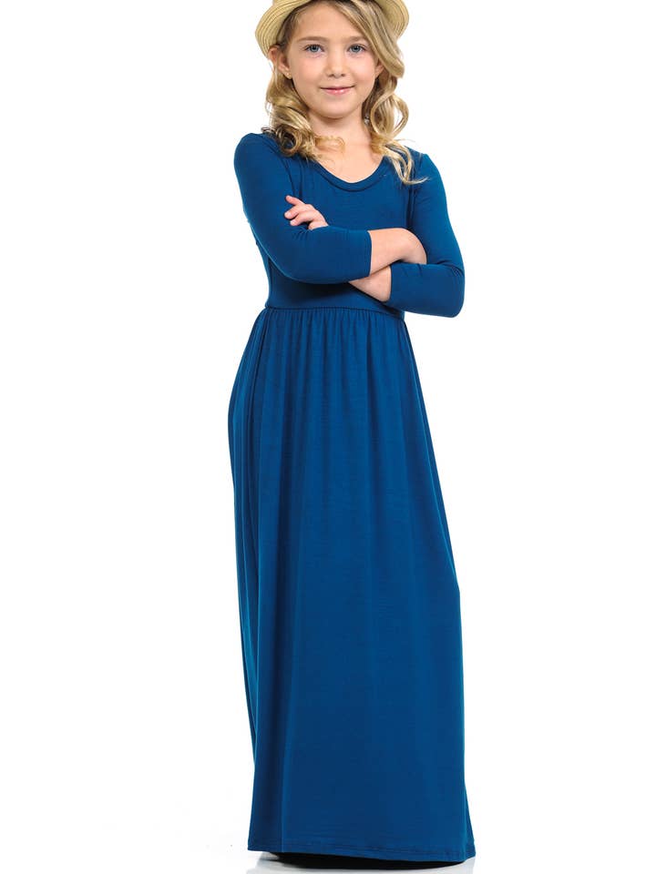Fit and Flare Maxi Dress Solid for wholesale by Allium