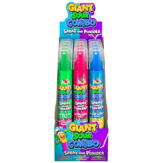 Grandpa Joe's Candy Shop - Wholesale Hard Candy - Albert's Giant Sour Combo Spray & Powder 2.82oz, 12ct