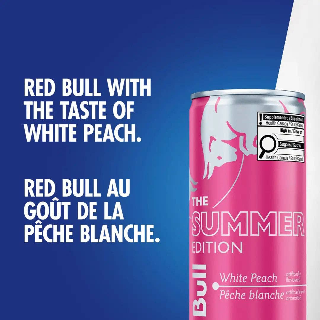 Echo Sales Canada – Engroshandel Sports-/energidrik – Red Bull Energidrik, Hvid Fersken, 250 ml (24 stk.)2