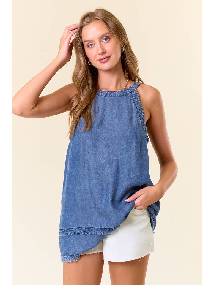 Dk.Denim Haut en jean à bretelles croisées - 40732T en vente sur Faire1