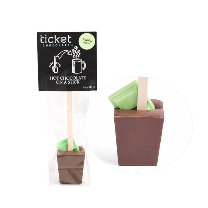 Ticket Chocolate - Wholesale Hot Cocoa Mix/Kit - Gourmet Hot Chocolate on a Stick – Single Serve (1.5 oz)10