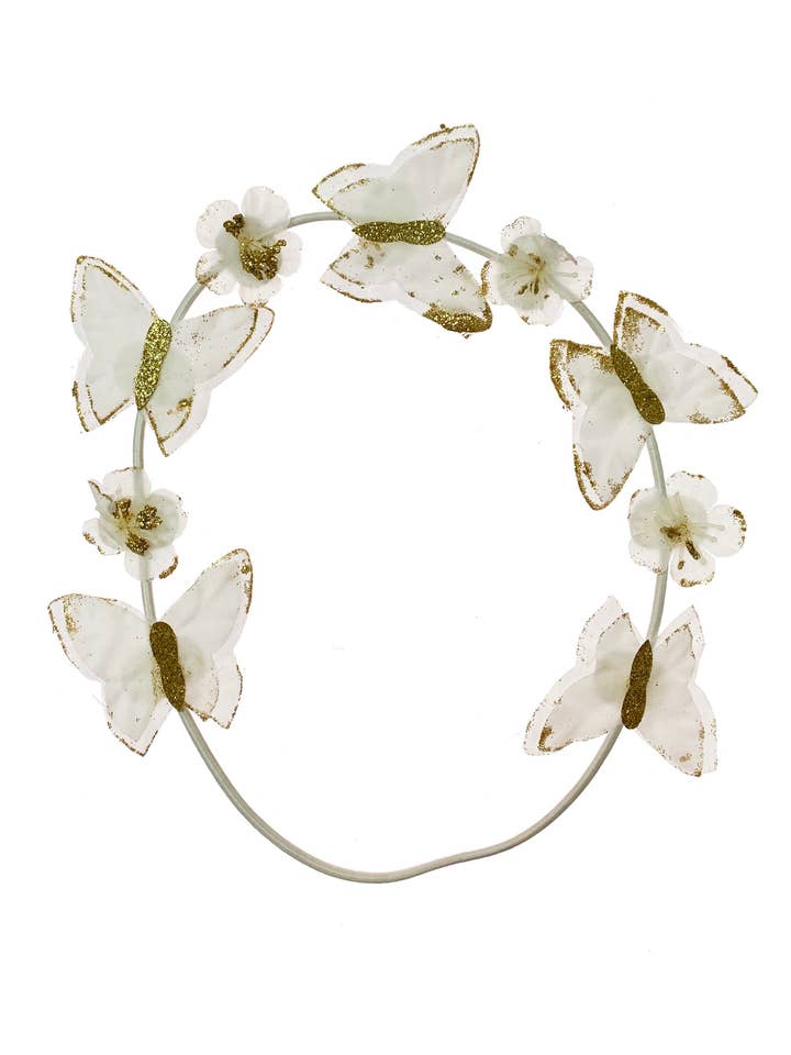 Butterfly Wreath - Hvid/Guld* NY FARVE* for engroshandel hos Project 6 NY Kids