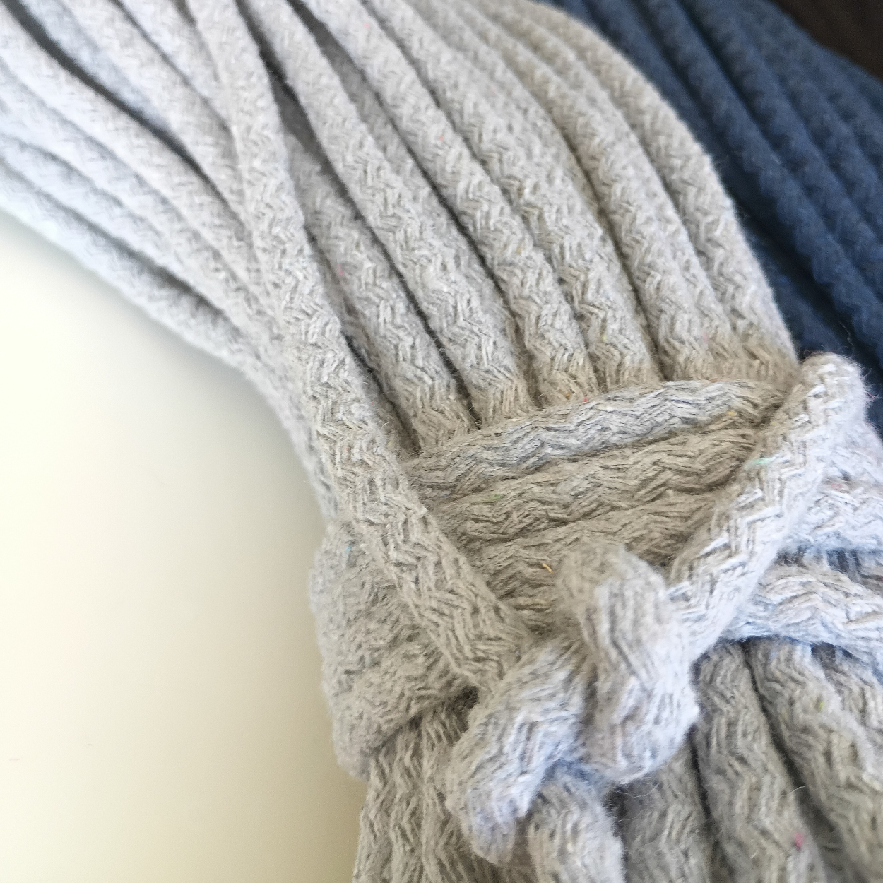 Dream Trimming Goods LLC - Wholesale Craft Supplies - Gray  Cotton Rope 1/4" inch x 500 Yards –Braided Macrame Sew4
