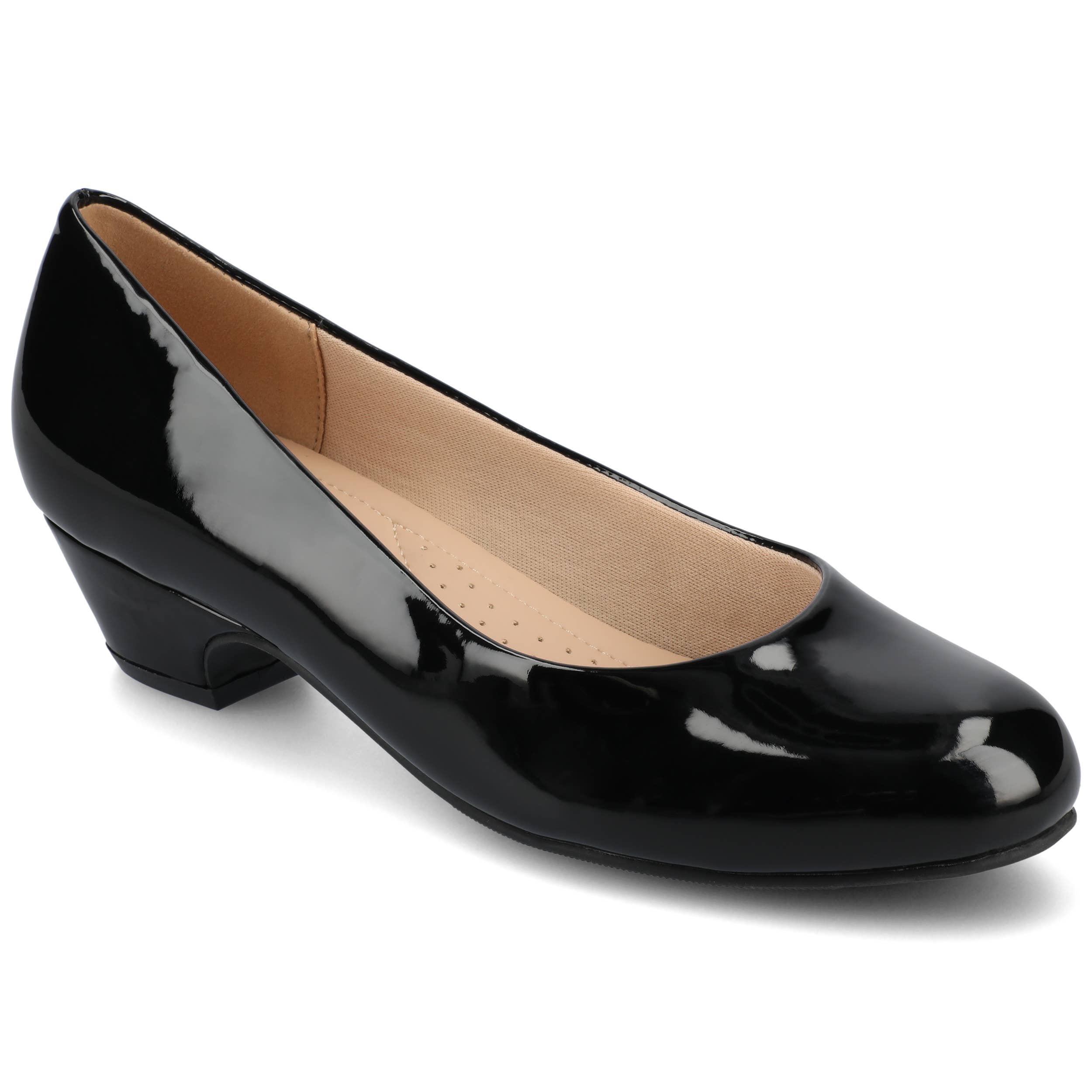 Journee - Wholesale Low Heels - Women's - Saar Kitten Pump Heels In Faux Leather9